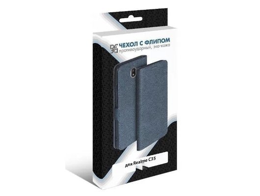 Чехол DF для Realme C35 rmFlip-32 (black)